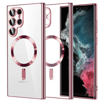 MagSafe-hoesje voor Samsung Galaxy S22 Ultra 5G S908, Techsuit, Luxury Crystal, Roze