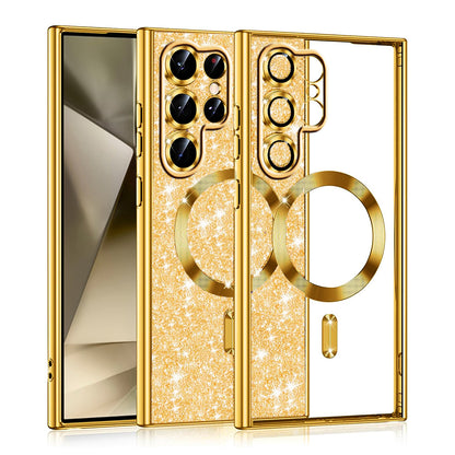 MagSafe-hoesje voor Samsung Galaxy S22 Ultra 5G S908, Techsuit, Luxury Glitter, Goud
