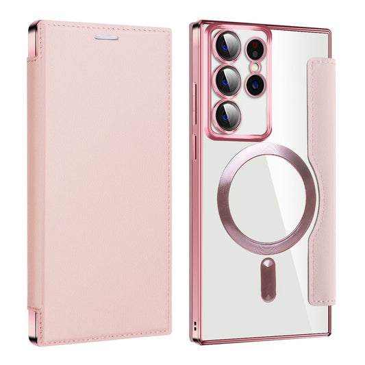 MagSafe-hoes voor Samsung Galaxy S22 Ultra 5G S908, Techsuit, SmartMag Book, Roze