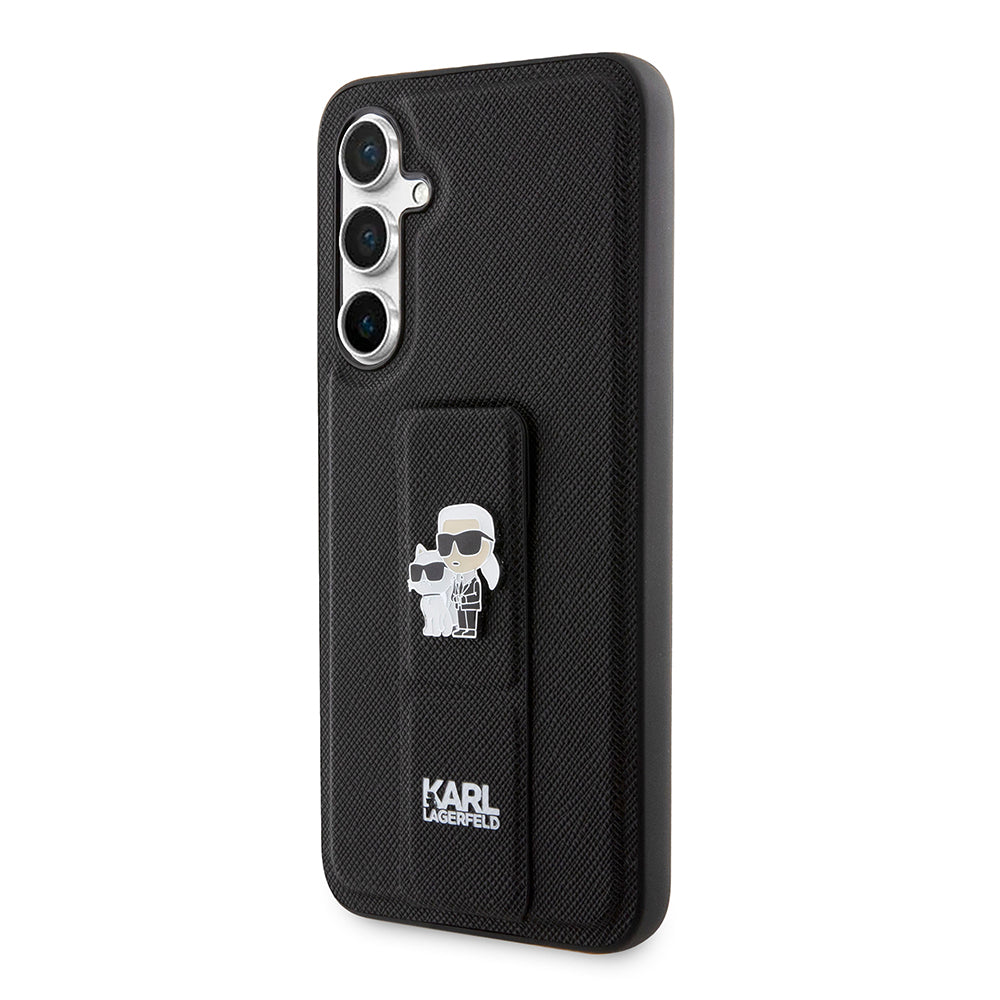 MagSafe hoesje voor Samsung Galaxy S23 FE S711, Karl Lagerfeld, Saffiano Gripstand Karl & Choupette, Blauw