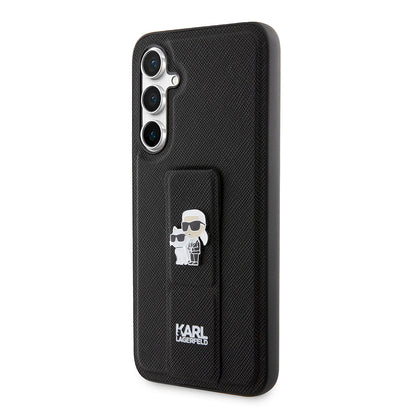 MagSafe hoesje voor Samsung Galaxy S23 FE S711, Karl Lagerfeld, Saffiano Gripstand Karl & Choupette, Blauw