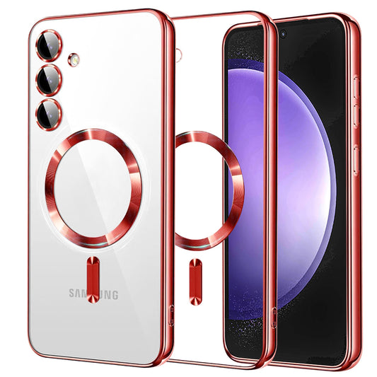 MagSafe-hoes voor Samsung Galaxy S23 FE S711, Techsuit, Luxury Crystal, Rood