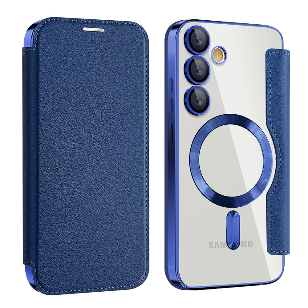 MagSafe-hoes voor Samsung Galaxy S23 FE S711, Techsuit, SmartMag Book, Blauw