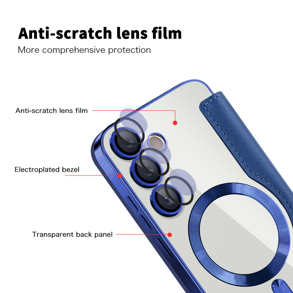 MagSafe-hoes voor Samsung Galaxy S23 FE S711, Techsuit, SmartMag Book, Blauw