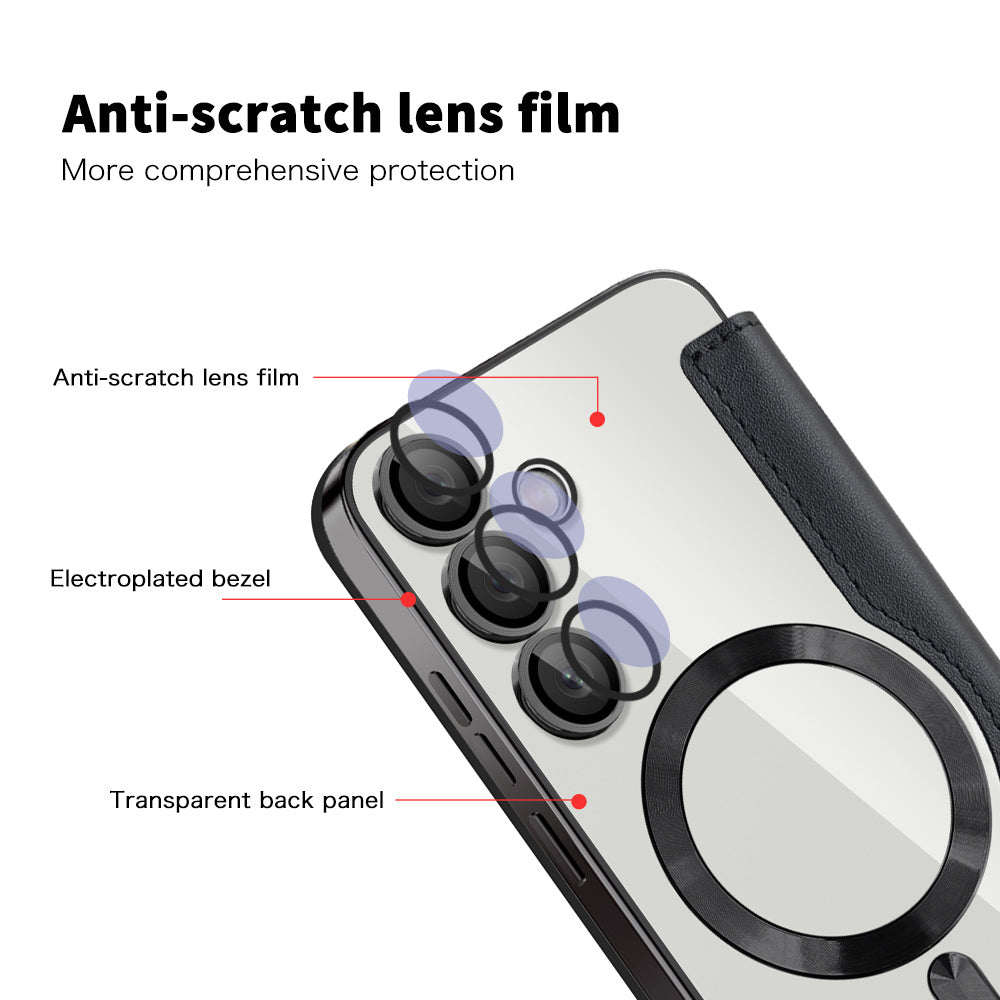 MagSafe-hoes voor Samsung Galaxy S23 FE S711, Techsuit, SmartMag Book, Zwart