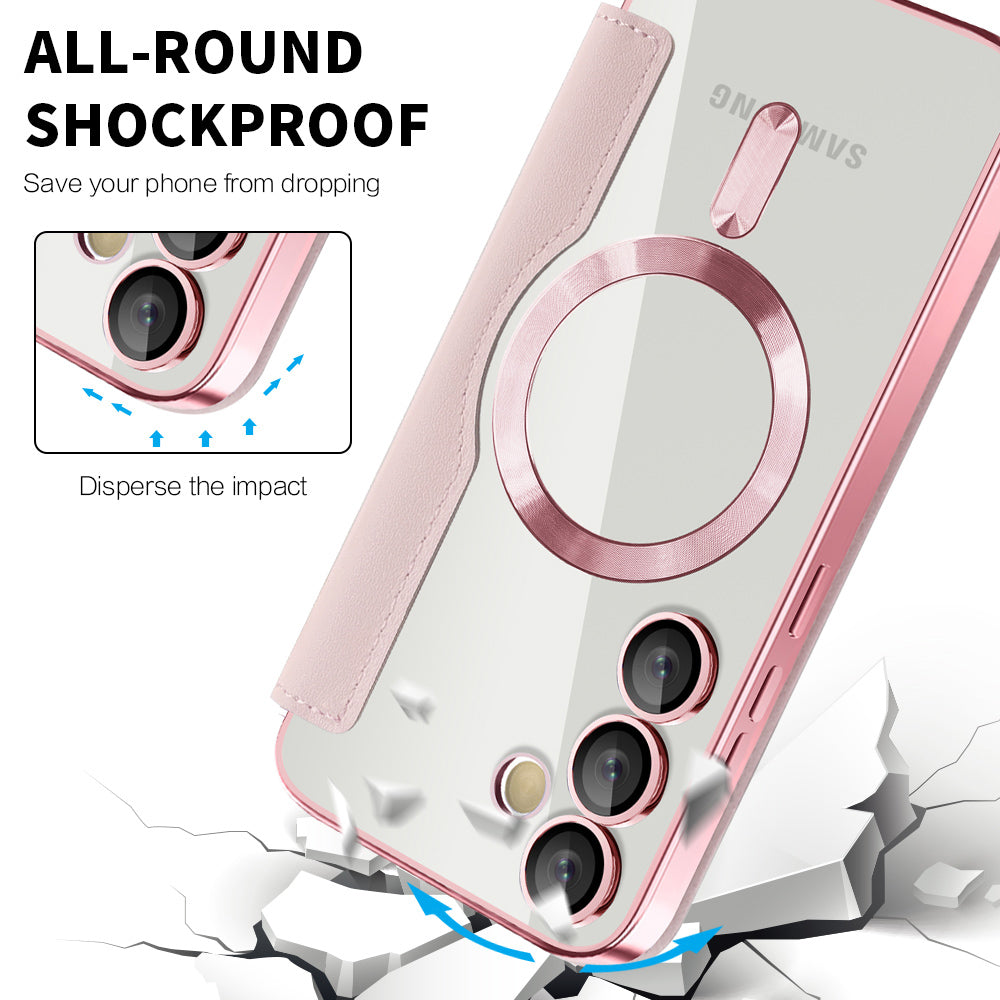 MagSafe-hoes voor Samsung Galaxy S23 FE S711, Techsuit, SmartMag Book, Roze