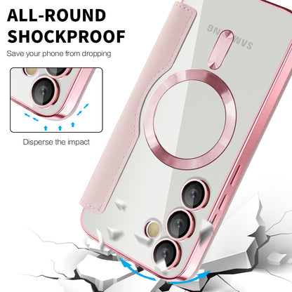 MagSafe-hoes voor Samsung Galaxy S23 FE S711, Techsuit, SmartMag Book, Roze