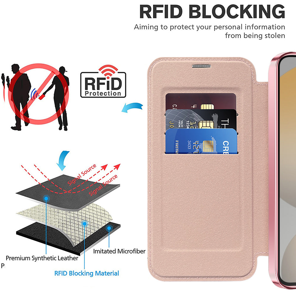 MagSafe-hoes voor Samsung Galaxy S23 FE S711, Techsuit, SmartMag Book, Roze