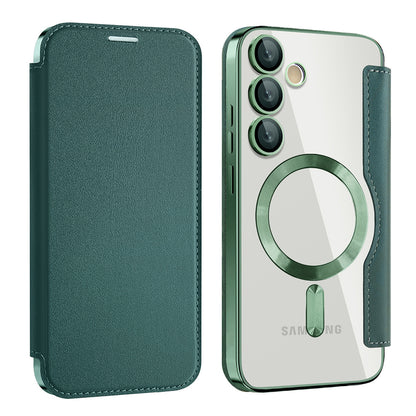 MagSafe-hoes voor Samsung Galaxy S23 FE S711, Techsuit, SmartMag Book, Groen