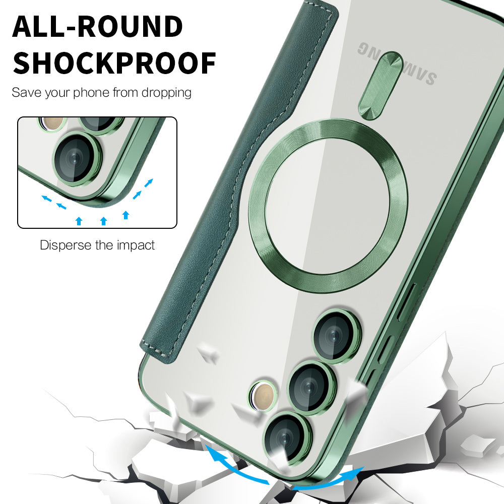 MagSafe-hoes voor Samsung Galaxy S23 FE S711, Techsuit, SmartMag Book, Groen