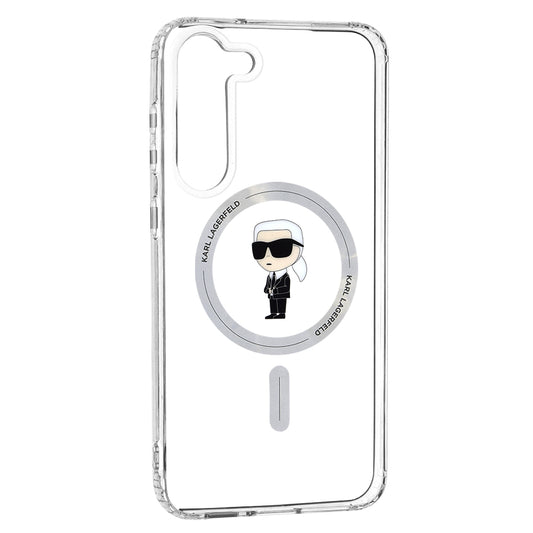 MagSafe hoesje voor Samsung Galaxy S23+ S916, Karl Lagerfeld, IML Ikonik Karl, Transparant
