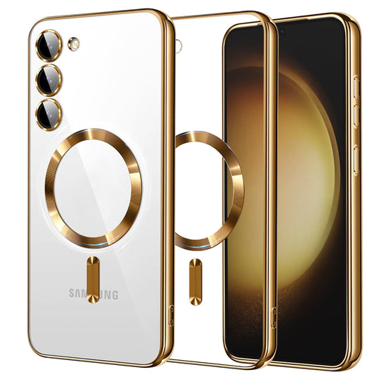 MagSafe-hoes voor Samsung Galaxy S23+ S916, Techsuit, Luxury Crystal, Goud