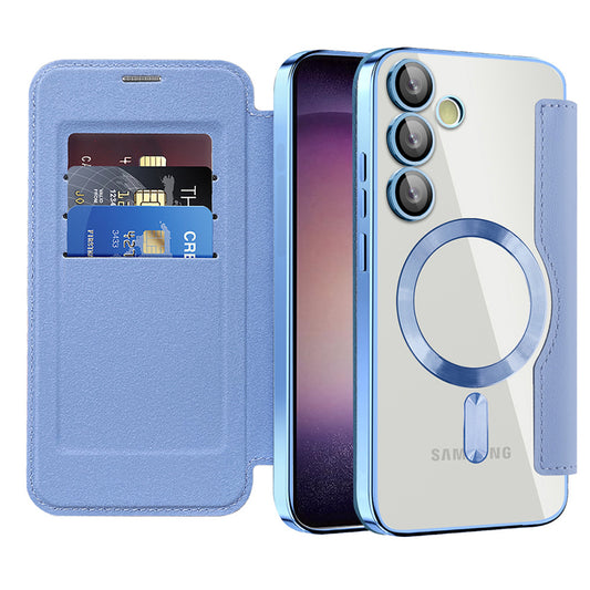 MagSafe-hoes voor Samsung Galaxy S23+ S916, Techsuit, SmartMag Book, Blauw