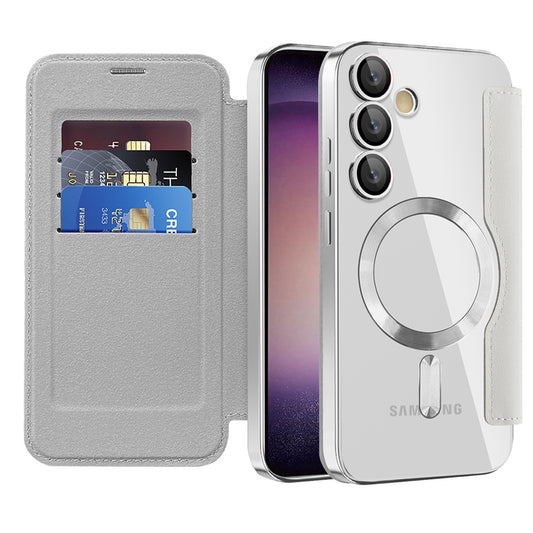MagSafe-hoes voor Samsung Galaxy S23+ S916, Techsuit, SmartMag Book, Grijs