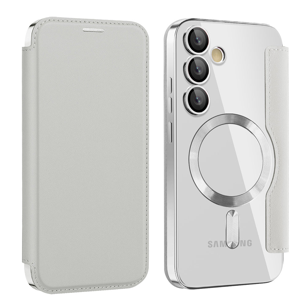 MagSafe-hoes voor Samsung Galaxy S23+ S916, Techsuit, SmartMag Book, Grijs