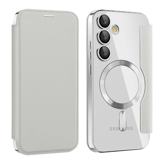 MagSafe-hoes voor Samsung Galaxy S23+ S916, Techsuit, SmartMag Book, Grijs