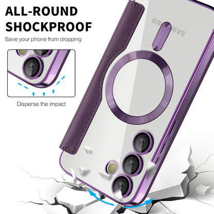 MagSafe-hoes voor Samsung Galaxy S23+ S916, Techsuit, SmartMag Book, Paars
