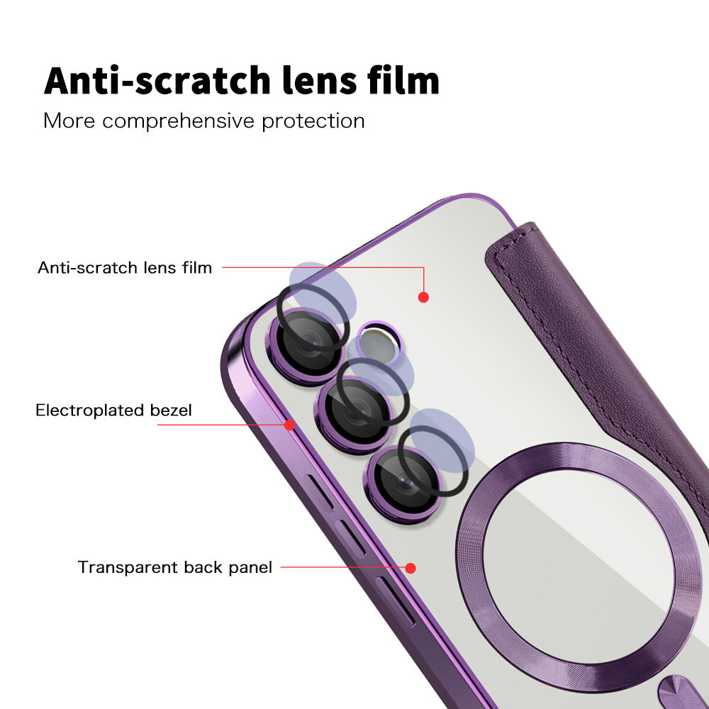 MagSafe-hoes voor Samsung Galaxy S23+ S916, Techsuit, SmartMag Book, Paars