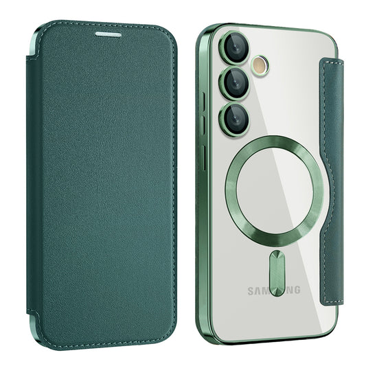 MagSafe-hoes voor Samsung Galaxy S23+ S916, Techsuit, SmartMag Book, Groen