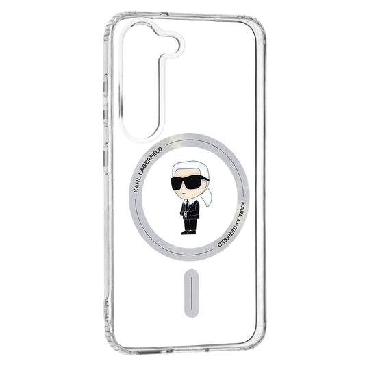 MagSafe hoesje voor Samsung Galaxy S23 S911, Karl Lagerfeld, IML Ikonik Karl, Transparant