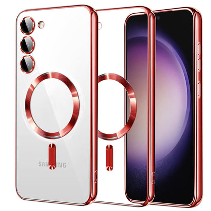 MagSafe-hoes voor Samsung Galaxy S23 S911, Techsuit, Luxury Crystal, Rood
