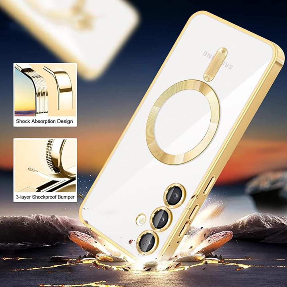 MagSafe-hoes voor Samsung Galaxy S23 S911, Techsuit, Luxury Crystal, Rood