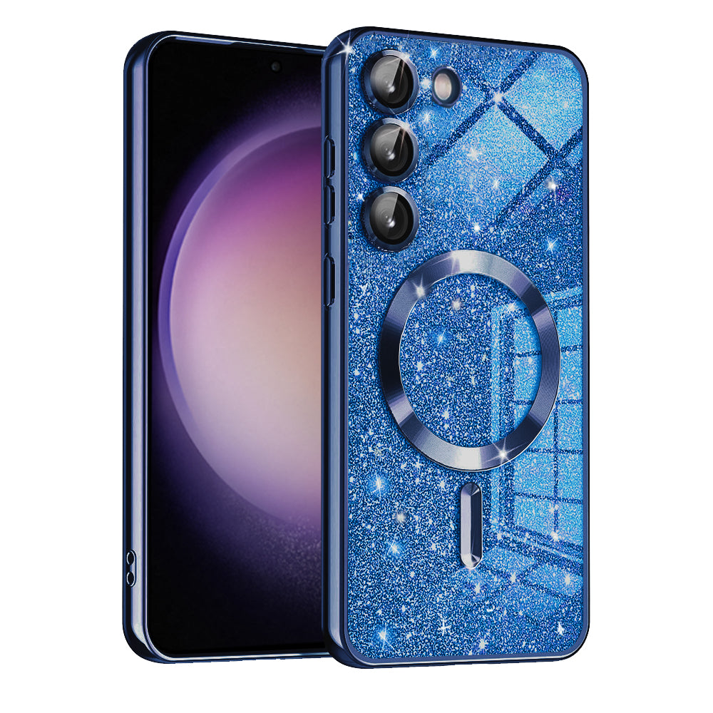 MagSafe-hoesje voor Samsung Galaxy S23 S911, Techsuit, Luxury Glitter, Donkerblauw