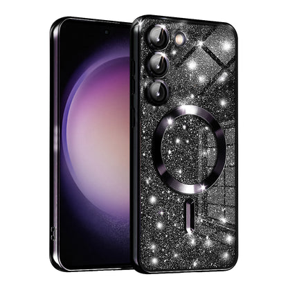 MagSafe-hoesje voor Samsung Galaxy S23 S911, Techsuit, Luxury Glitter, Zwart