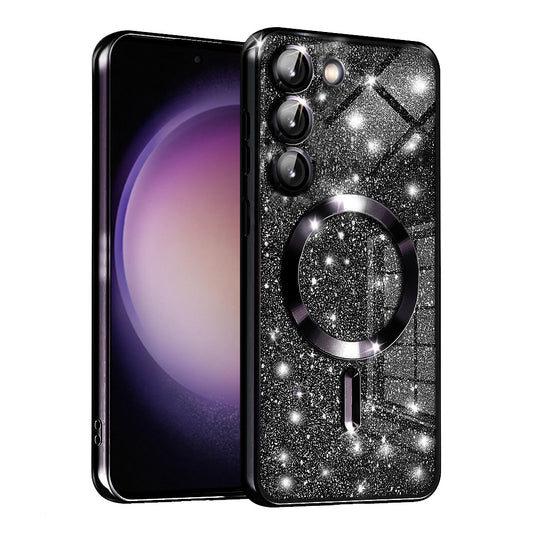 MagSafe-hoesje voor Samsung Galaxy S23 S911, Techsuit, Luxury Glitter, Zwart