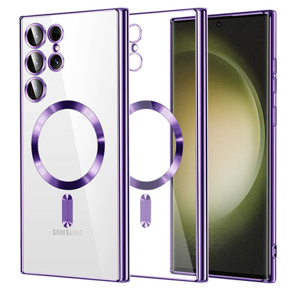 MagSafe-hoes voor Samsung Galaxy S23 Ultra S918, Techsuit, Luxury Crystal, Lichtpaars