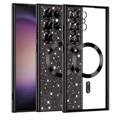 MagSafe Case for Samsung Galaxy S23 Ultra S918, Techsuit, Luxury Glitter, Black