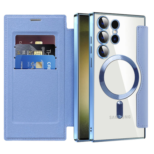MagSafe-hoes voor Samsung Galaxy S23 Ultra S918, Techsuit, SmartMag Book, Blauw