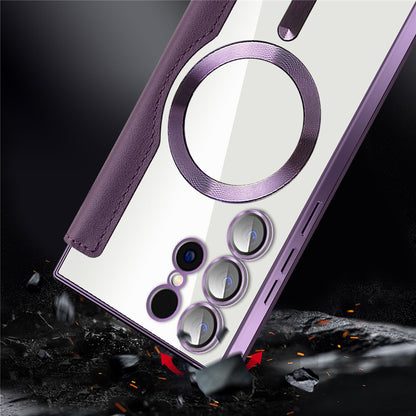 MagSafe-hoes voor Samsung Galaxy S23 Ultra S918, Techsuit, SmartMag Book, Zwart