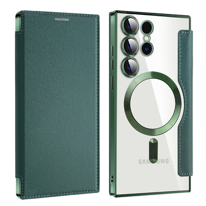 MagSafe-hoes voor Samsung Galaxy S23 Ultra S918, Techsuit, SmartMag Book, Groen