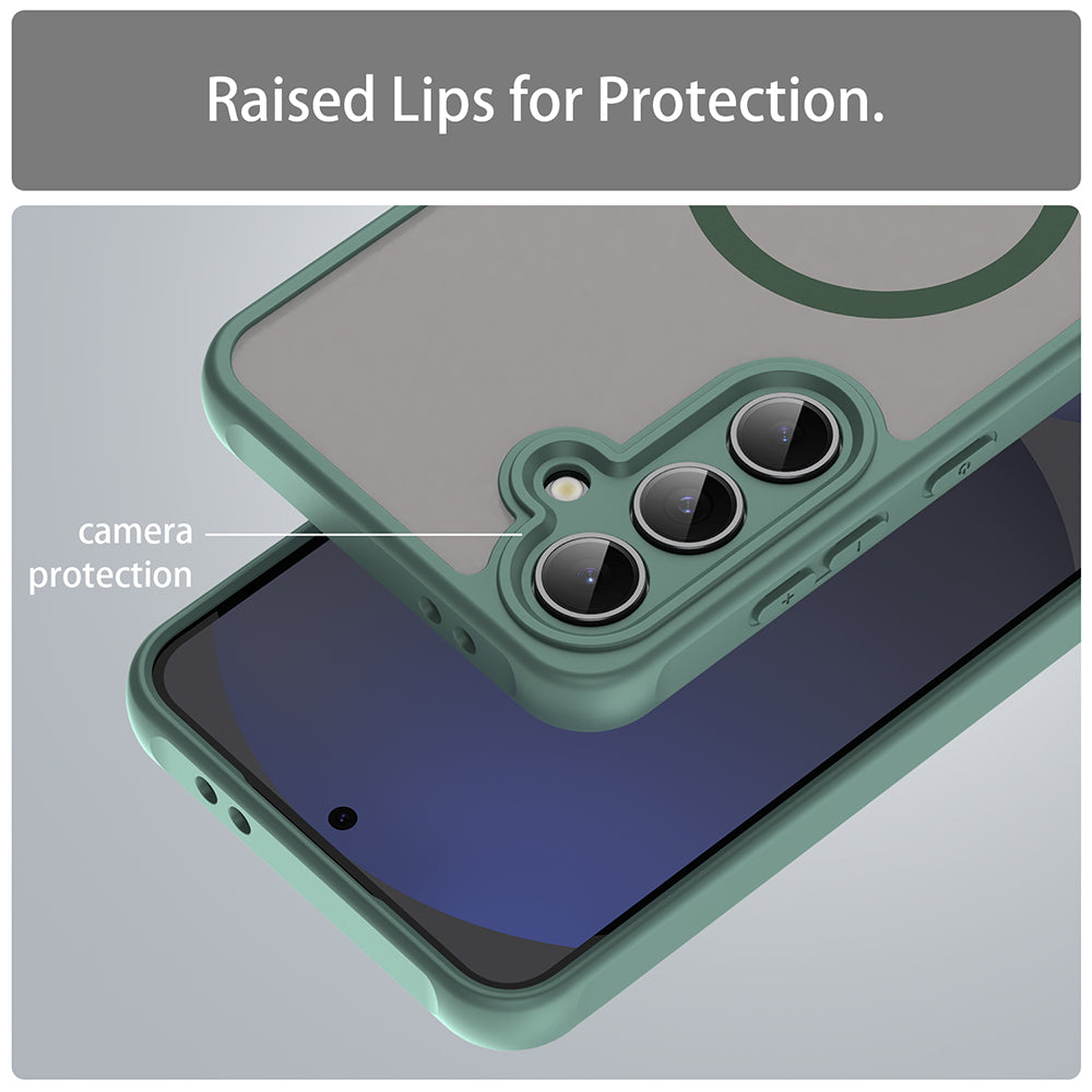 MagSafe-hoes voor Samsung Galaxy S24 FE S721, Techsuit, HaloFrost II, Groen
