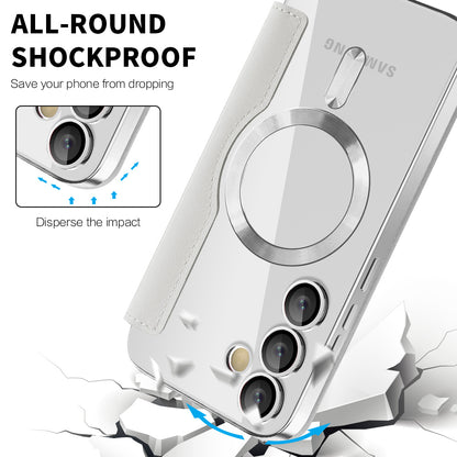 MagSafe-hoes voor Samsung Galaxy S24 FE S721, Techsuit, SmartMag Book, Grijs