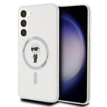 MagSafe hoesje voor Samsung Galaxy S24+ S926, Karl Lagerfeld, IML Ikonik Karl, Transparant