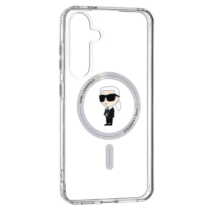 MagSafe hoesje voor Samsung Galaxy S24+ S926, Karl Lagerfeld, IML Ikonik Karl, Transparant