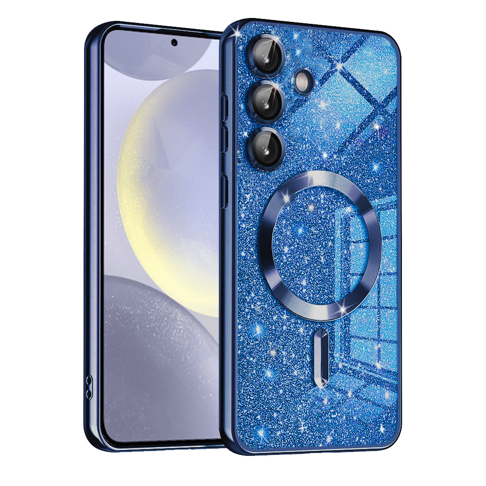 MagSafe-hoes voor Samsung Galaxy S24+ S926, Techsuit, Luxury Glitter, Donkerblauw