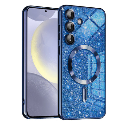 MagSafe-hoes voor Samsung Galaxy S24+ S926, Techsuit, Luxury Glitter, Donkerblauw