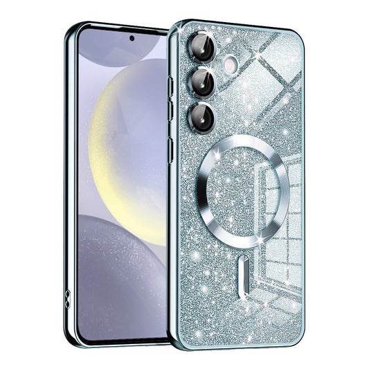 MagSafe-hoesje voor Samsung Galaxy S24+ S926, Techsuit, Luxury Glitter, Blauw