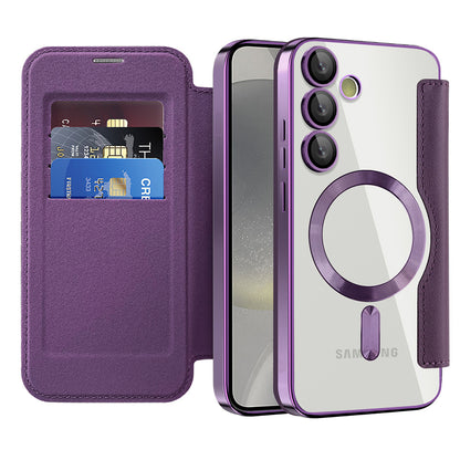 MagSafe Case for Samsung Galaxy S24+ S926, Techsuit, SmartMag Book, Purple