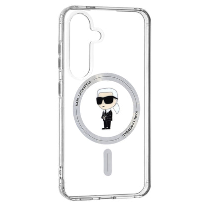MagSafe hoesje voor Samsung Galaxy S24 S921, Karl Lagerfeld, IML Ikonik Karl, Transparant