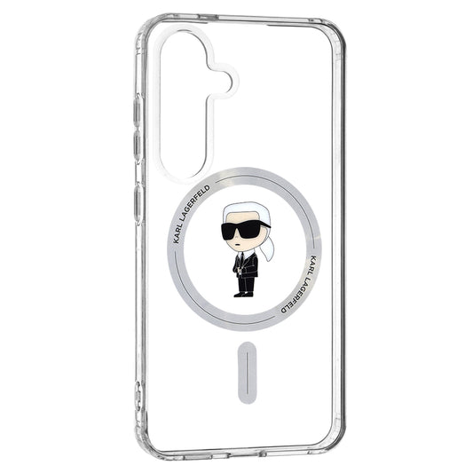 MagSafe hoesje voor Samsung Galaxy S24 S921, Karl Lagerfeld, IML Ikonik Karl, Transparant