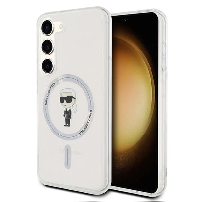 MagSafe hoesje voor Samsung Galaxy S24 S921, Karl Lagerfeld, IML Ikonik Karl, Transparant