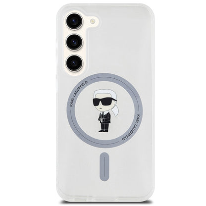 MagSafe hoesje voor Samsung Galaxy S24 S921, Karl Lagerfeld, IML Ikonik Karl, Transparant