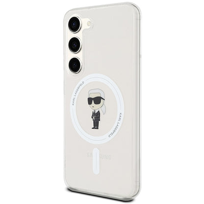 MagSafe hoesje voor Samsung Galaxy S24 S921, Karl Lagerfeld, IML Ikonik Karl, Transparant