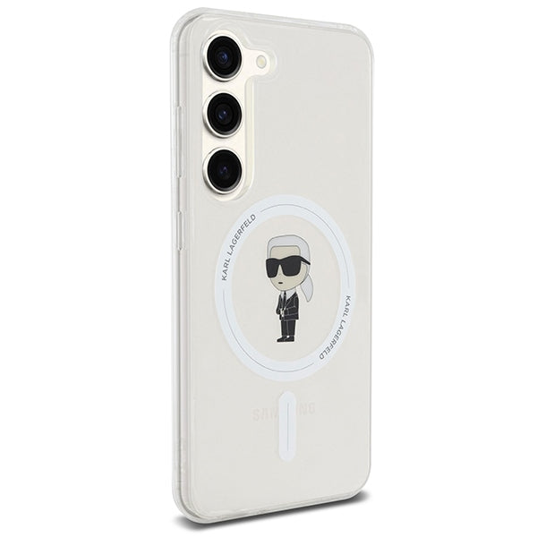 MagSafe hoesje voor Samsung Galaxy S24 S921, Karl Lagerfeld, IML Ikonik Karl, Transparant