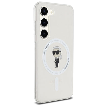 MagSafe hoesje voor Samsung Galaxy S24 S921, Karl Lagerfeld, IML Ikonik Karl, Transparant