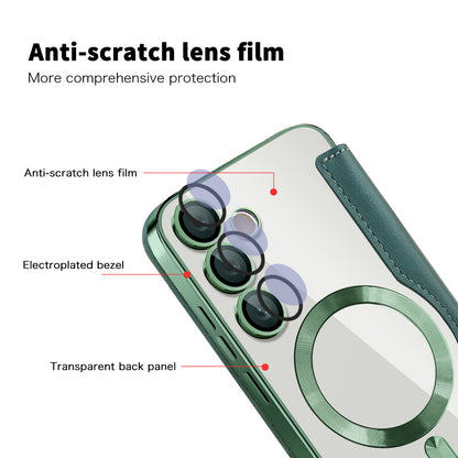 MagSafe-hoes voor Samsung Galaxy S24 S921, Techsuit, SmartMag Book, Groen
